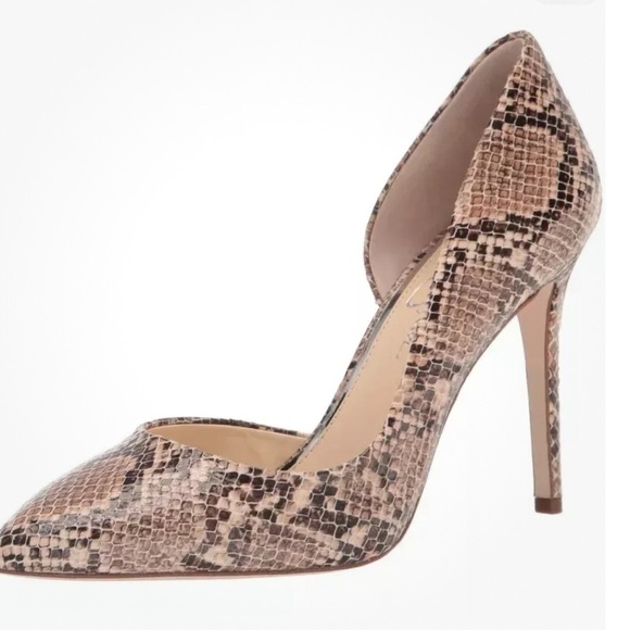JP Lovvey3 snake print d’orsay style Jessica Simpson 3.5” heel Stiletto 8.5 NWT - Picture 1 of 9